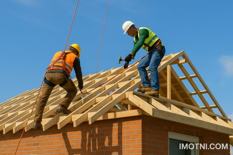 При сериозен ремонт на покриви всичко започва с оглед и план. Не е достатъчно майсторът да се качи за пет минути, да хвърли едно око и да каже сума „на квадрат“. Трябва да се види състоянието на конструкцията, да се провери дебелина на греди за покрив, да се търсят следи от влага, изгнили участъци, провисвания и видими деформации.